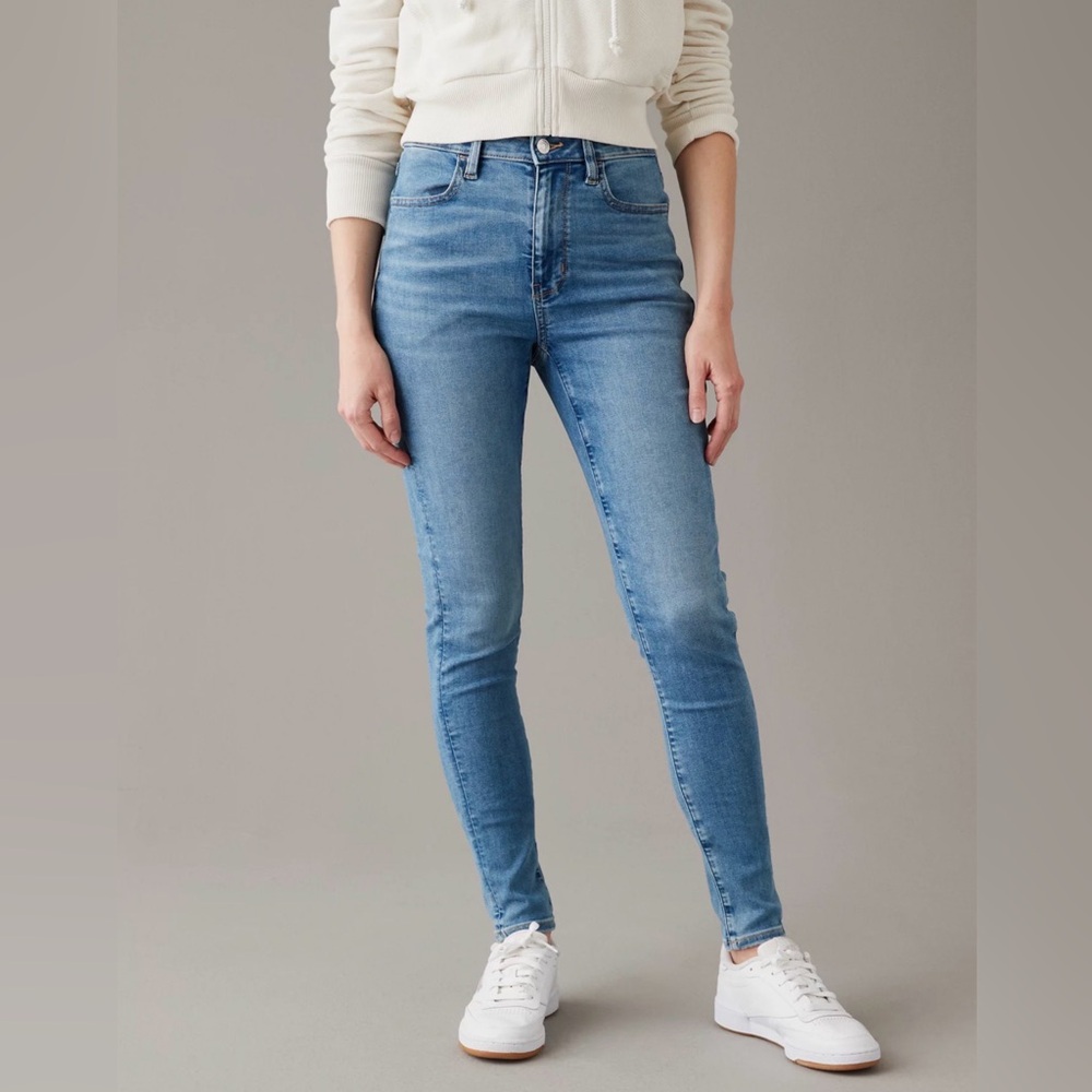 American Eagle Super High Rise Jegging Next Level Stretch Jeans 14 X-Short NWT